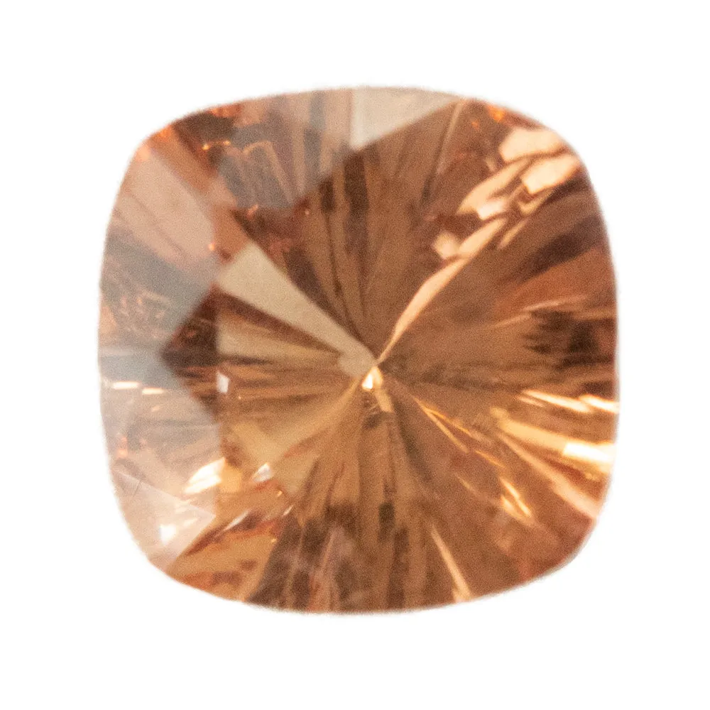 1.46CT MODIFIED CUSHION CUT KENYAN GARNET, ORANGE PEACH, UNTREATED, 6.9MM