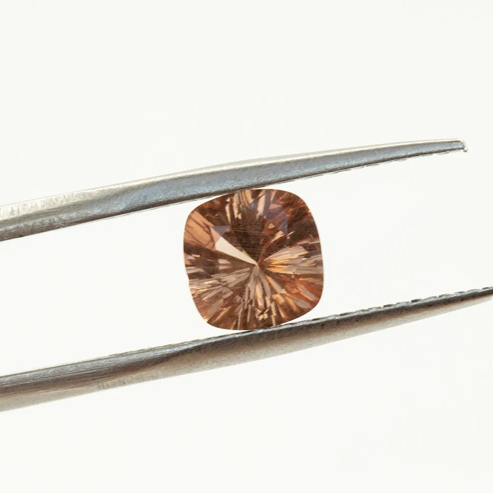 1.46CT MODIFIED CUSHION CUT KENYAN GARNET, ORANGE PEACH, UNTREATED, 6.9MM