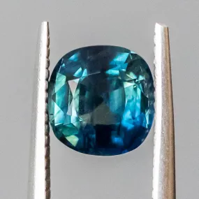 2.15CT SQUARE CUSHION MADAGASCAR SAPPHIRE, DEEP TEAL, 7.58X7.37X4.53MM