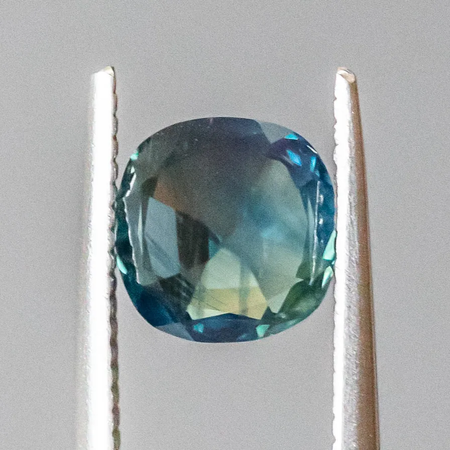 2.15CT SQUARE CUSHION MADAGASCAR SAPPHIRE, DEEP TEAL, 7.58X7.37X4.53MM