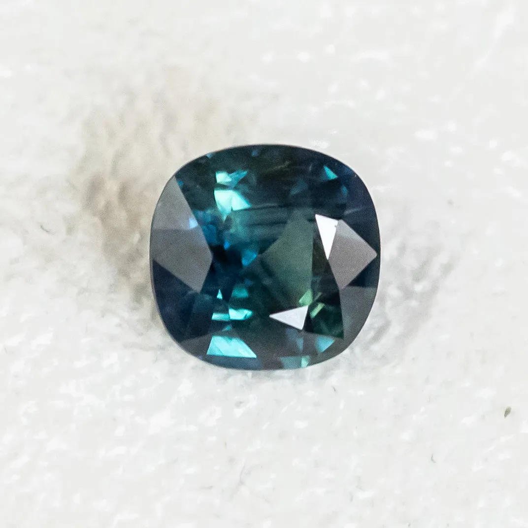 2.15CT SQUARE CUSHION MADAGASCAR SAPPHIRE, DEEP TEAL, 7.58X7.37X4.53MM