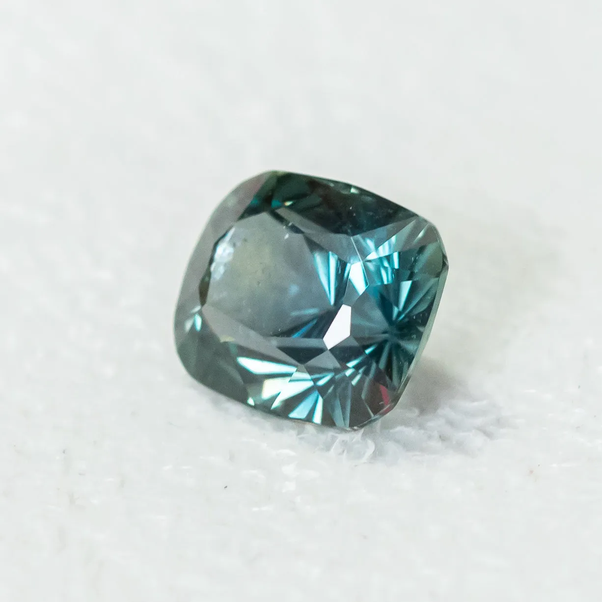 4.86CT ELONGATED CUSHION MADAGASCAR SAPPHIRE, DEEP FOREST TEAL GREEN, 10.53X8.534MM