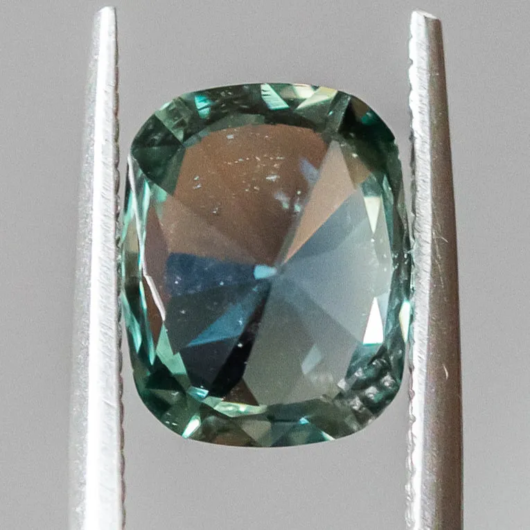 4.86CT ELONGATED CUSHION MADAGASCAR SAPPHIRE, DEEP FOREST TEAL GREEN, 10.53X8.534MM