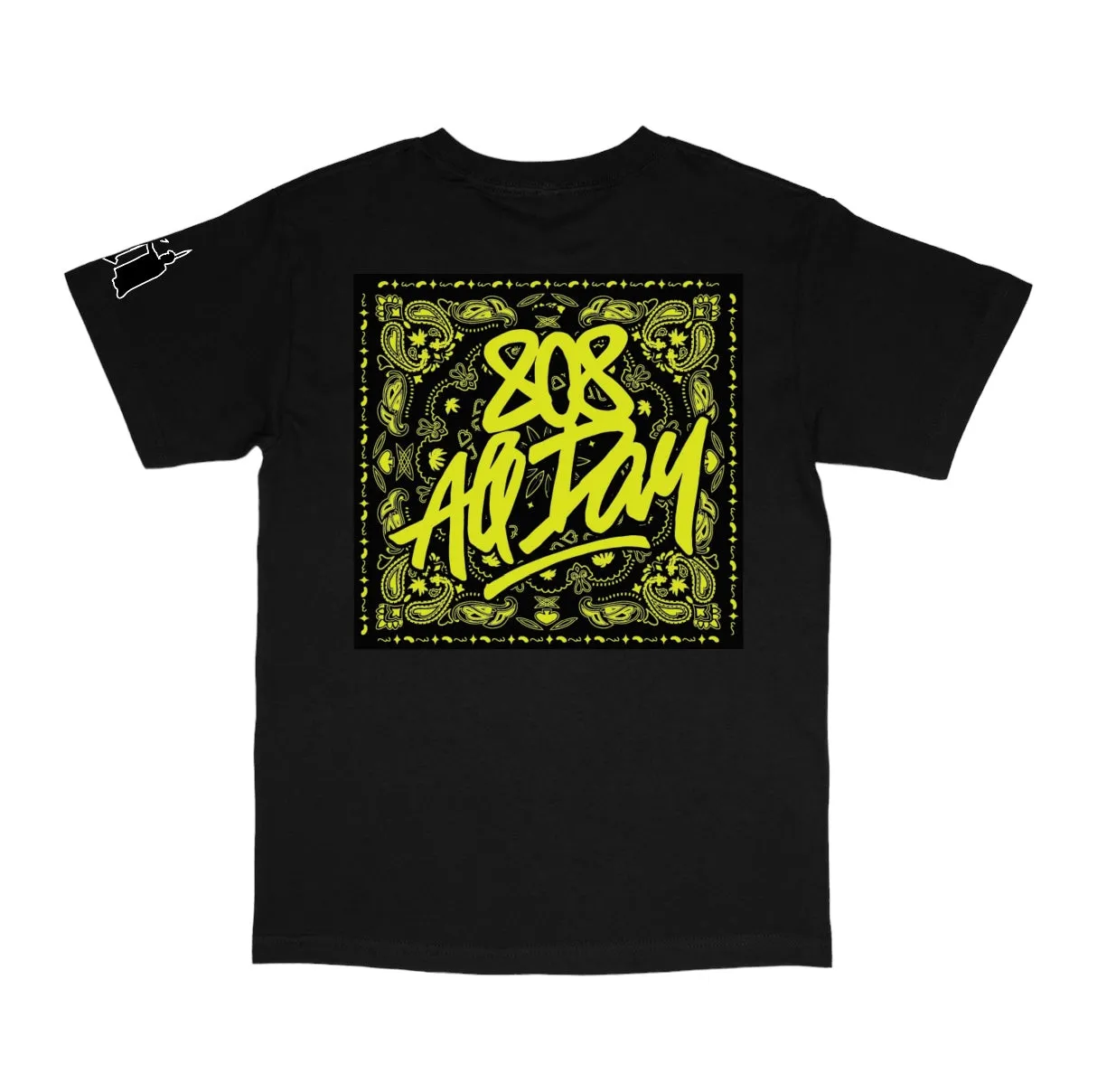 808ALLDAY Black Hi Vis Yellow Bandana T-Shirt