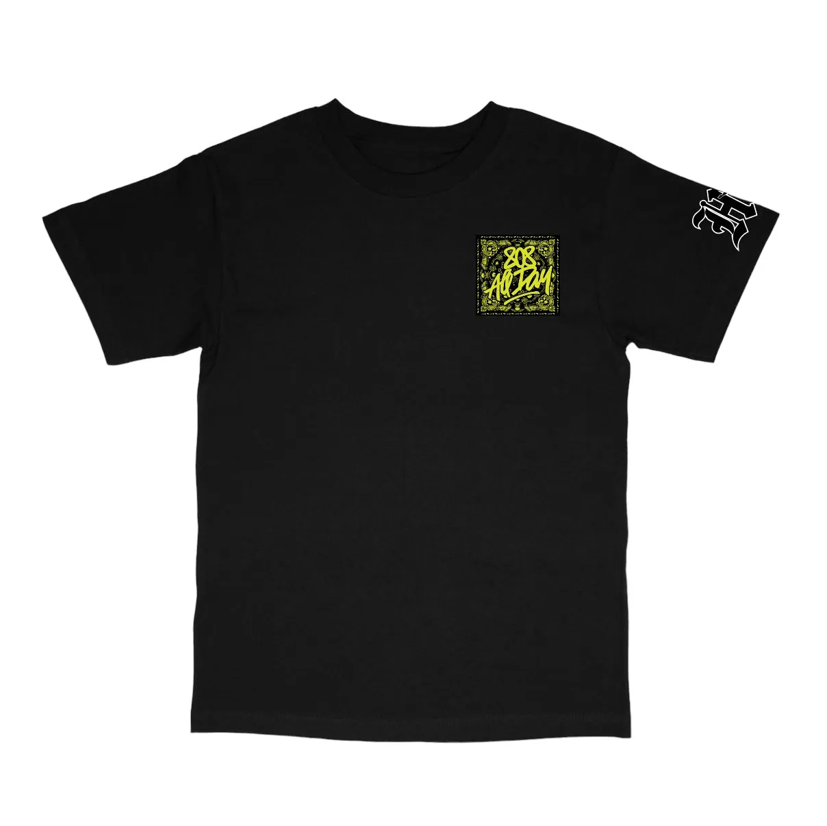 808ALLDAY Black Hi Vis Yellow Bandana T-Shirt