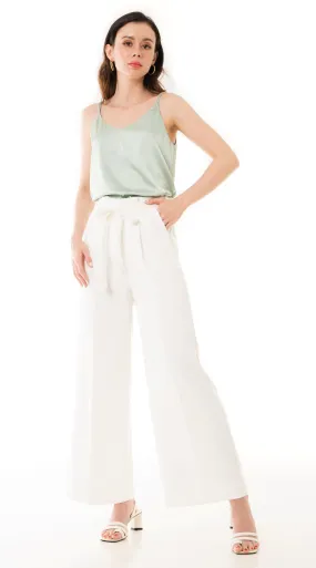 Adelle Belted Paper Bag Waist Palazzo Pants