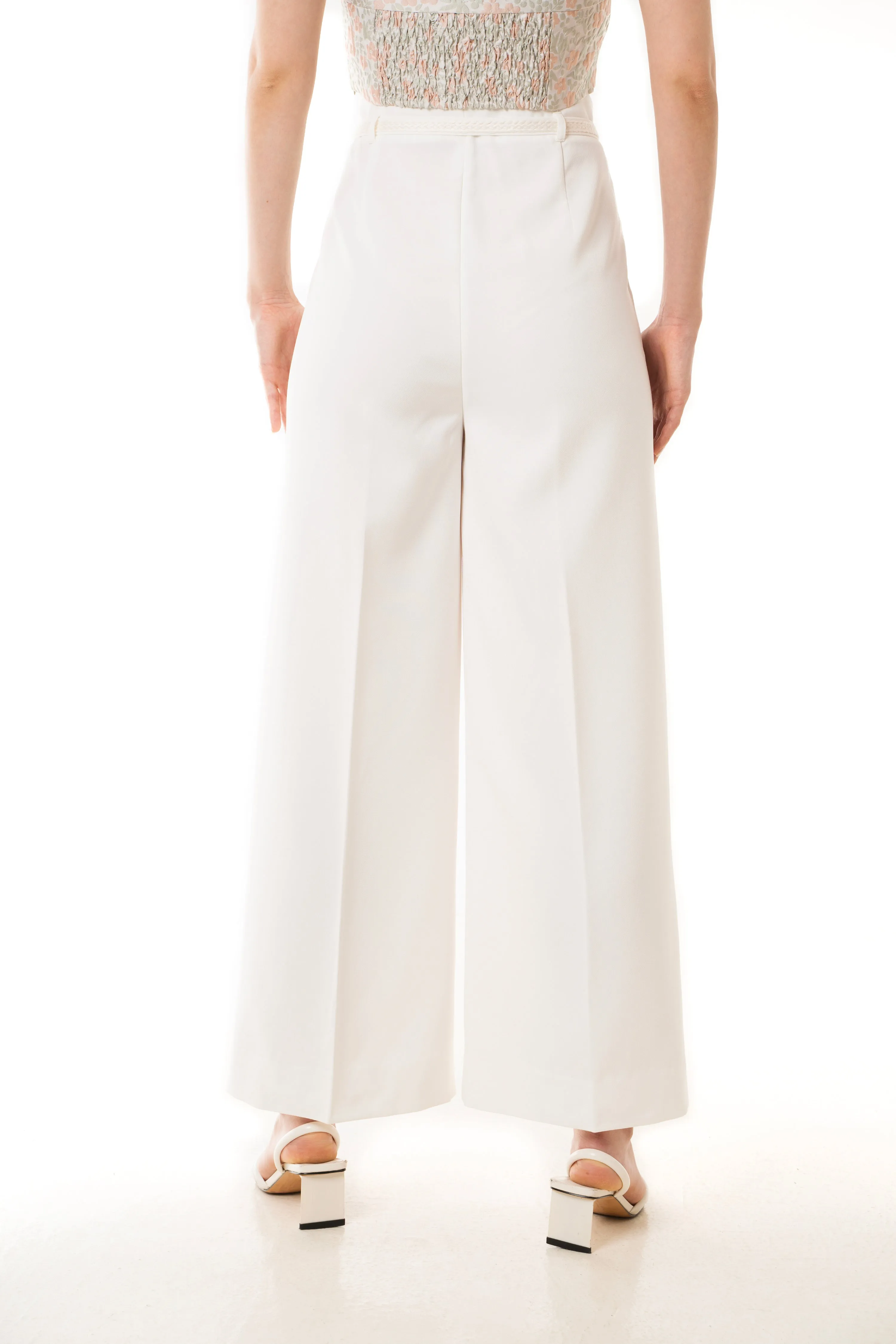 Adelle Belted Paper Bag Waist Palazzo Pants