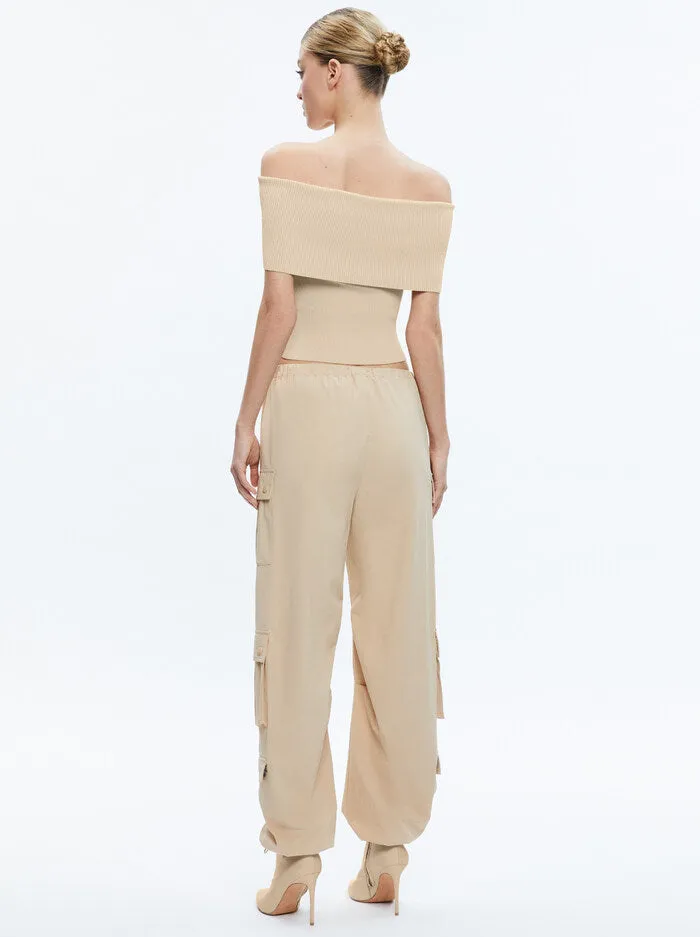 Alice   Olivia - Shara Parachute Pants - Almond