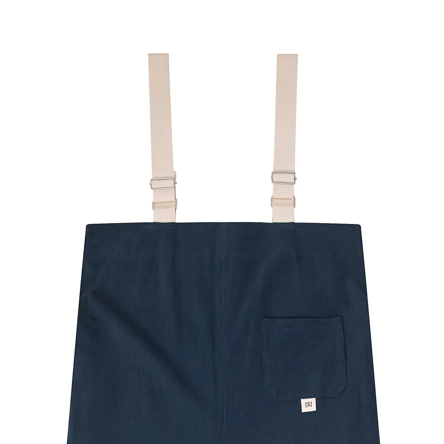 A[S]USL COTTON LINEN ALLOVER PANTS-NAVY