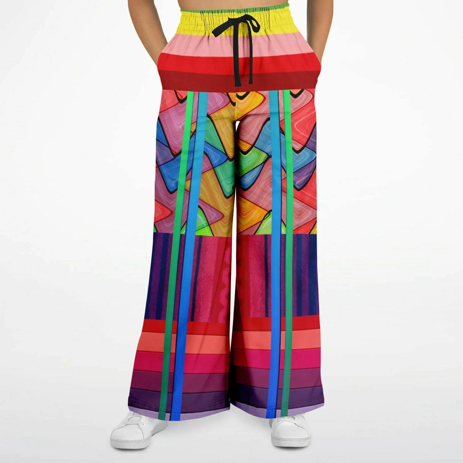 Atomic Rainbow Eco-Poly Stretchy Phat Bellbottoms