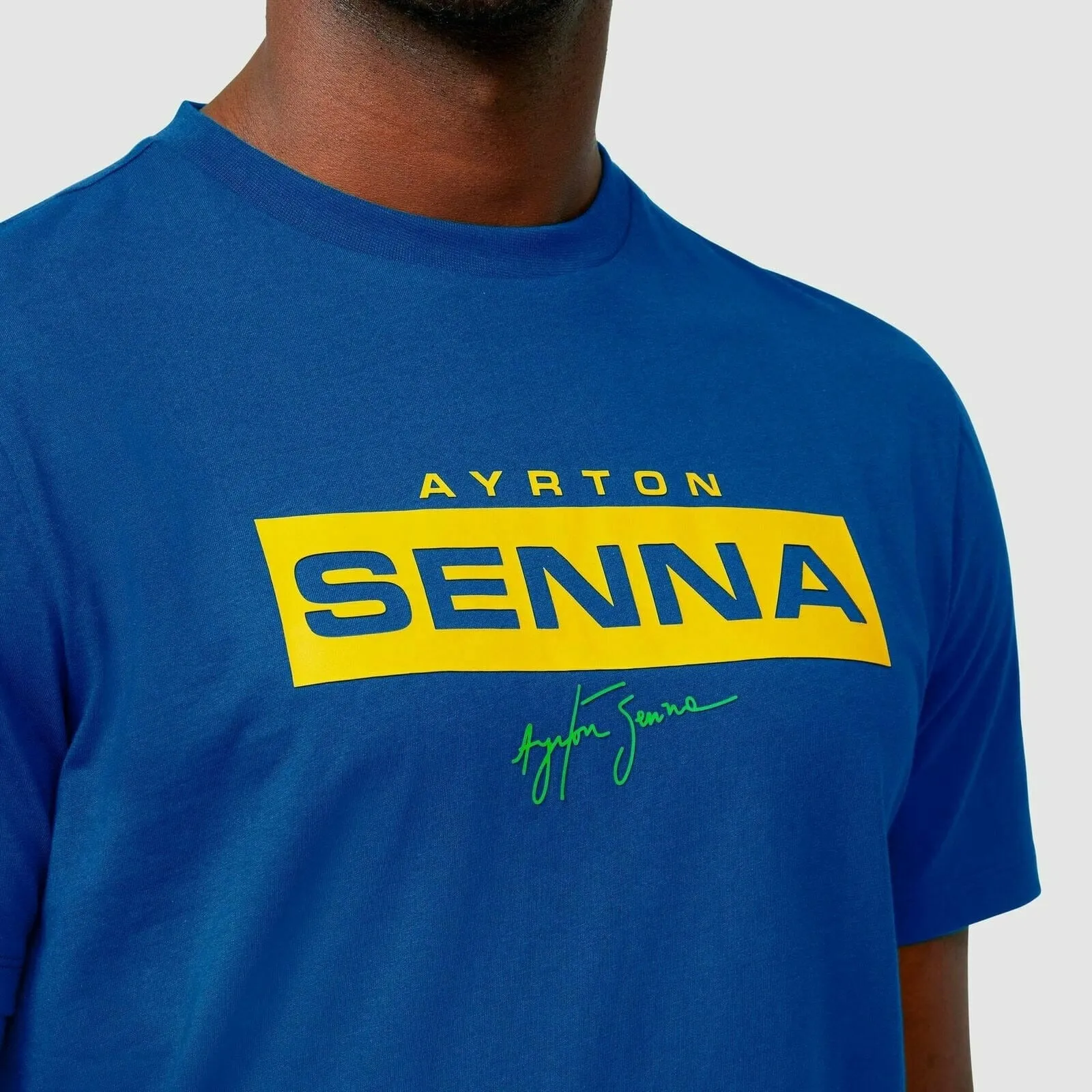 Ayrton Senna Fanwear Logo T-Shirt - Navy/Green/Yellow