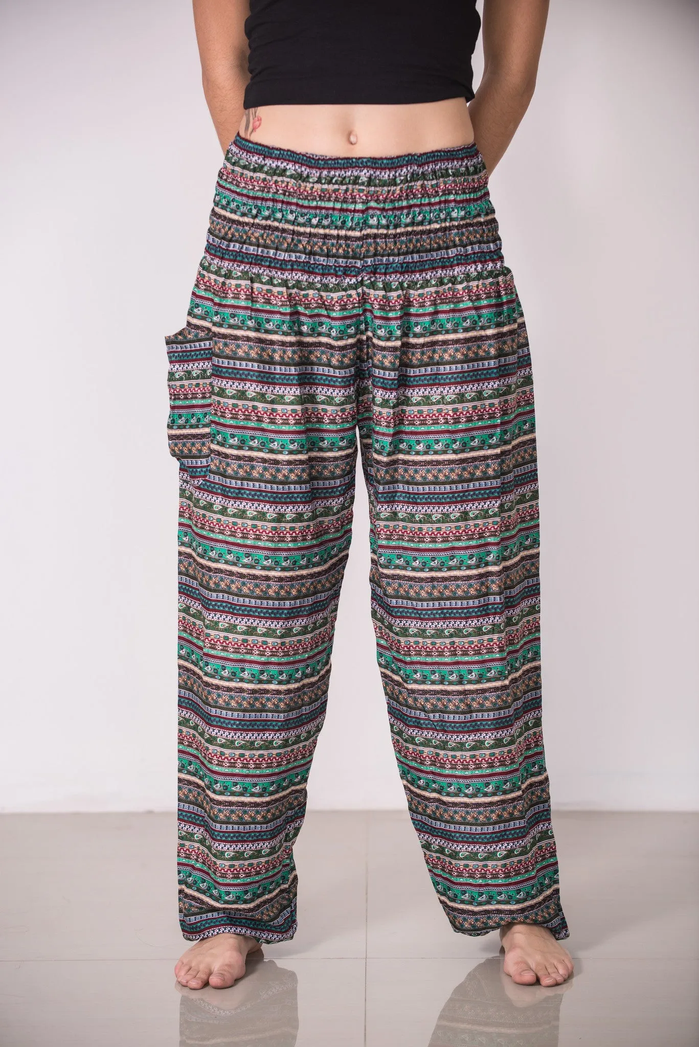 Aztec Stripes Women's Harem Pants in Aqua