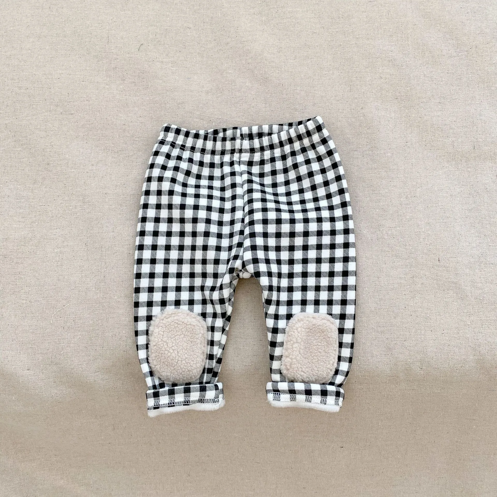 Baby Kid Girls Solid Color Checked Pants Wholesale 23101976