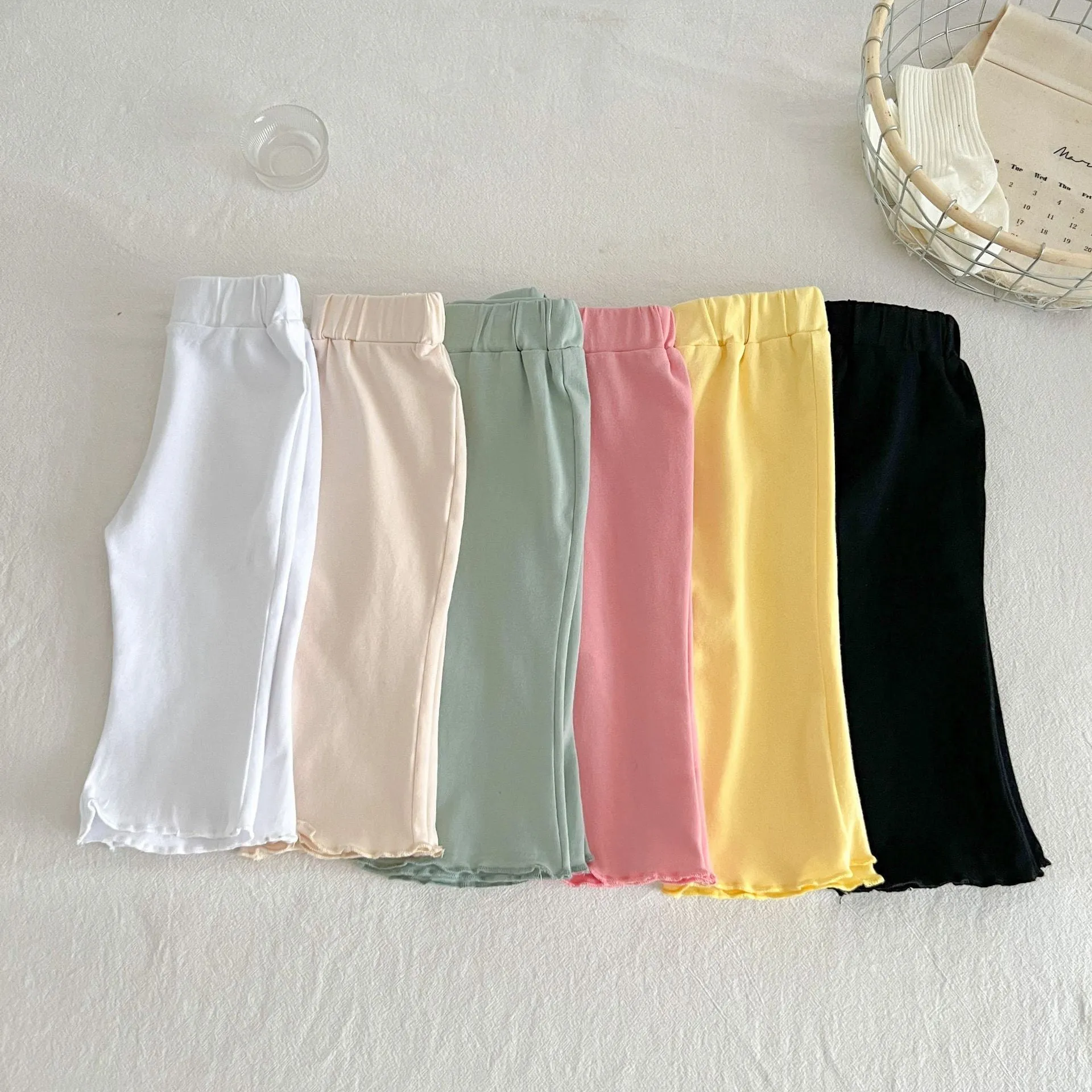 Baby Kid Girls Solid Color Pants Wholesale 24030131