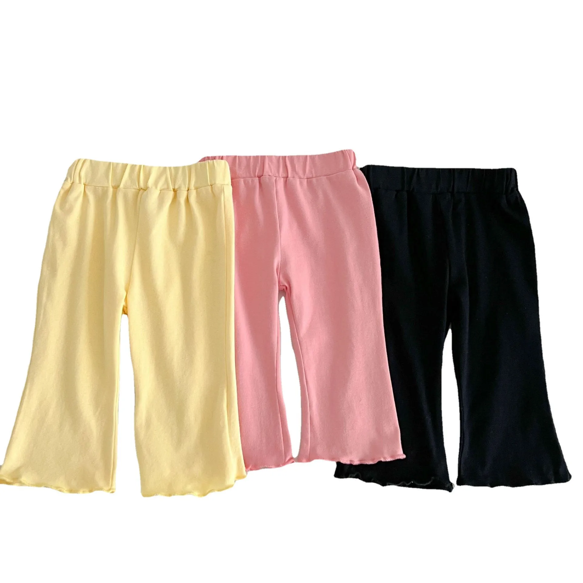 Baby Kid Girls Solid Color Pants Wholesale 24030131