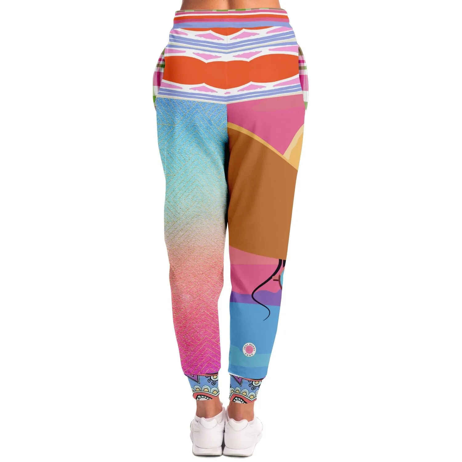 Bahama Mama Pink Ombre Striped Unisex Eco-Poly Joggers