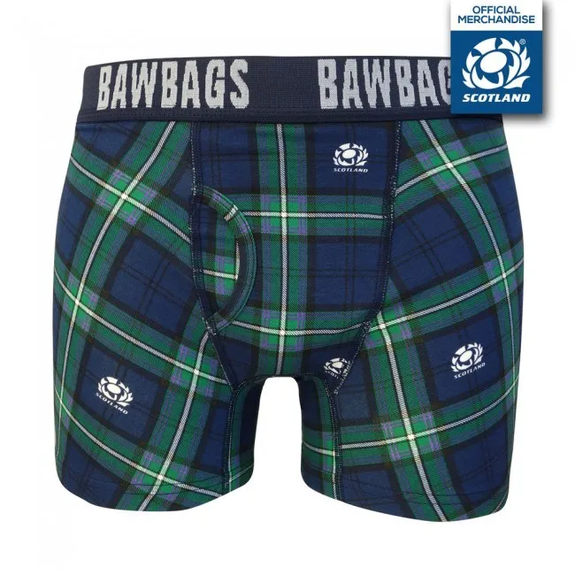 Bawbags Scotland Rugby Tartan Boxer Shorts