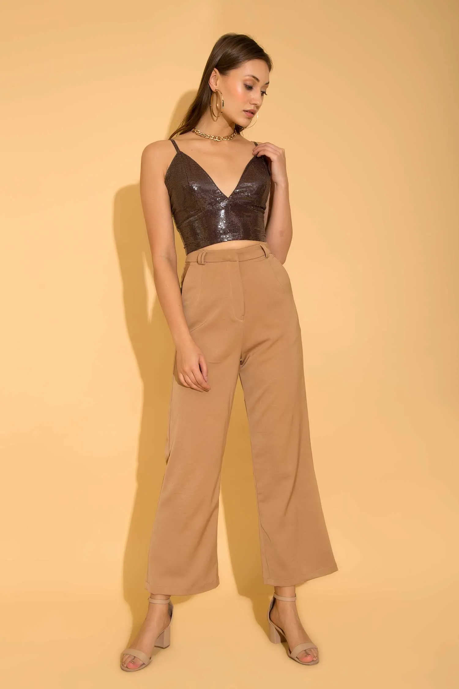 Beige Formal Pants