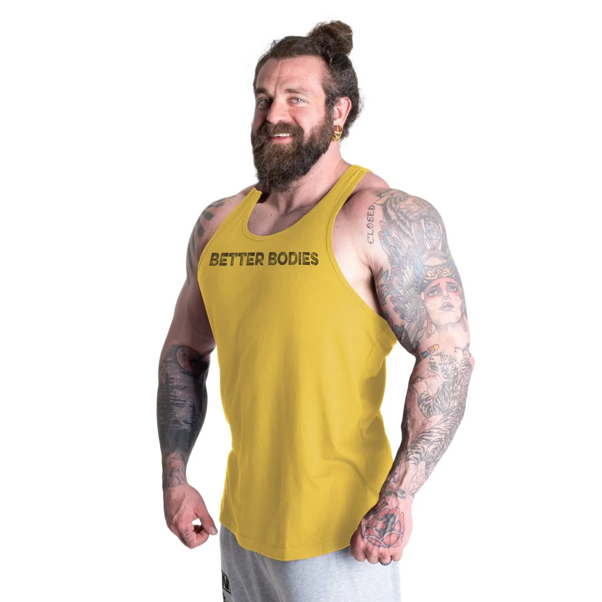 Better Bodies Logo Essential T-Back DL - Yellow