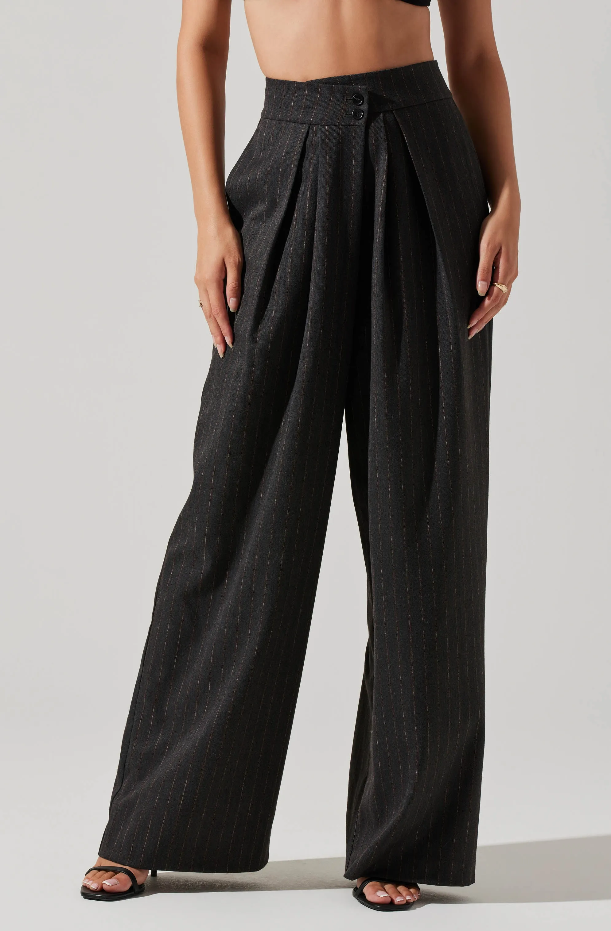 Boyfriend Pleated Criss-Cross Waist Pants