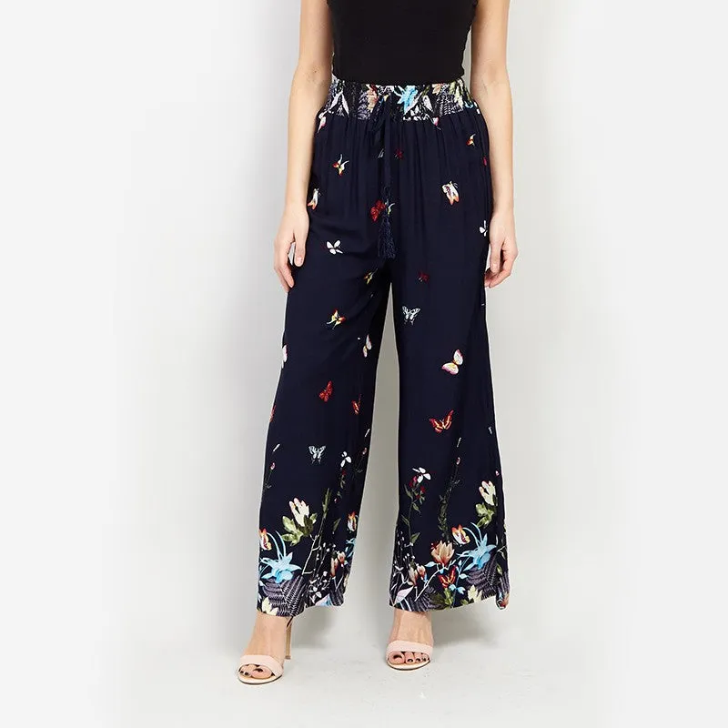 Butterfly print slacks