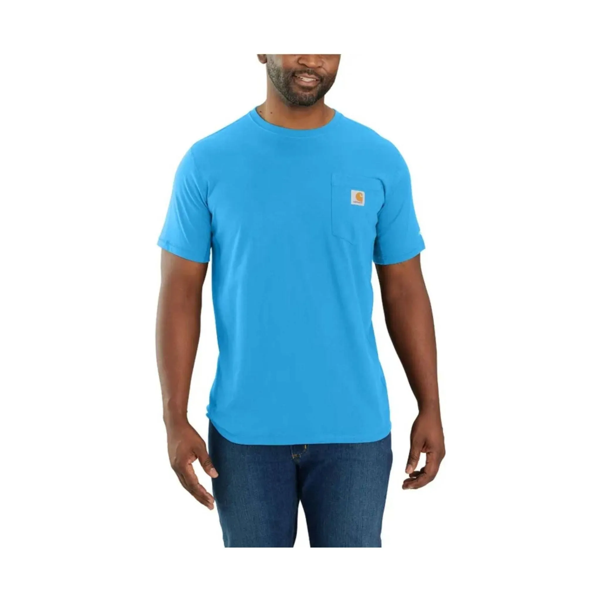 Carhartt Men's Force Relaxed Fit Short-Sleeve Pocket T-Shirt - Azure Blue