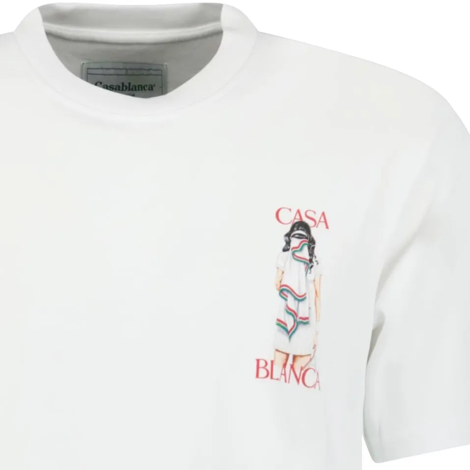 CASABLANCA 'TENNIS GIRL' T-SHIRT WHITE