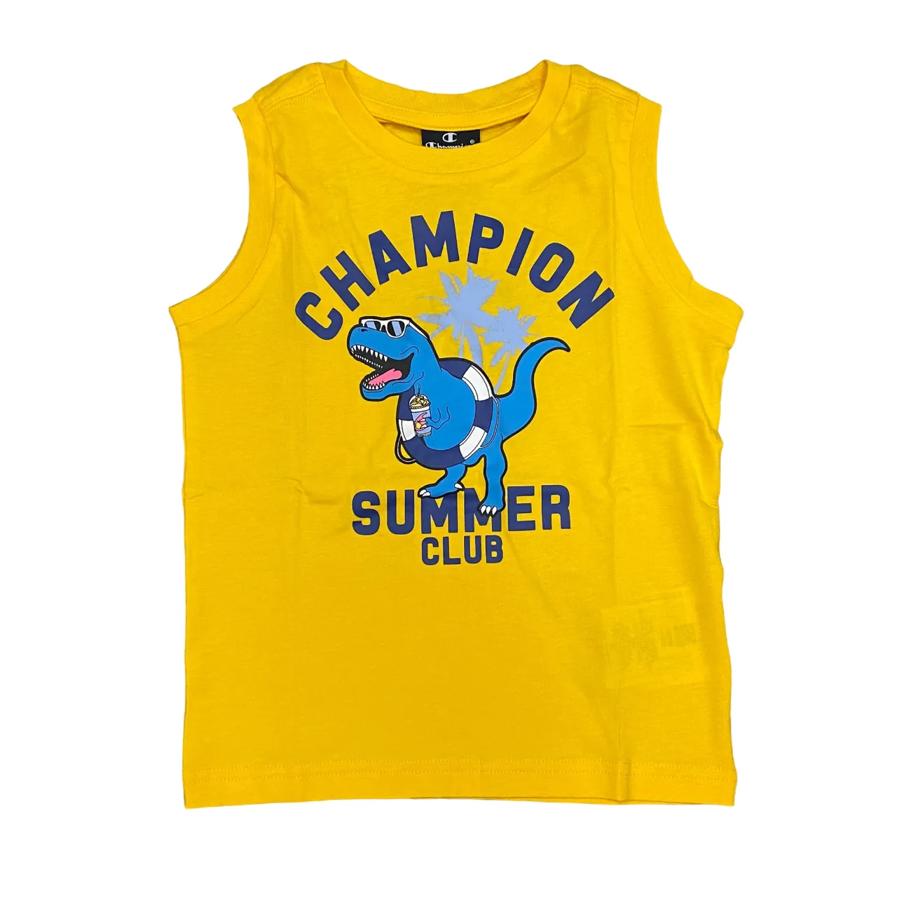 Champion boy's suit with sleeveless t-shirt and sea boxer shorts 306794 YS011 yellow-bluette