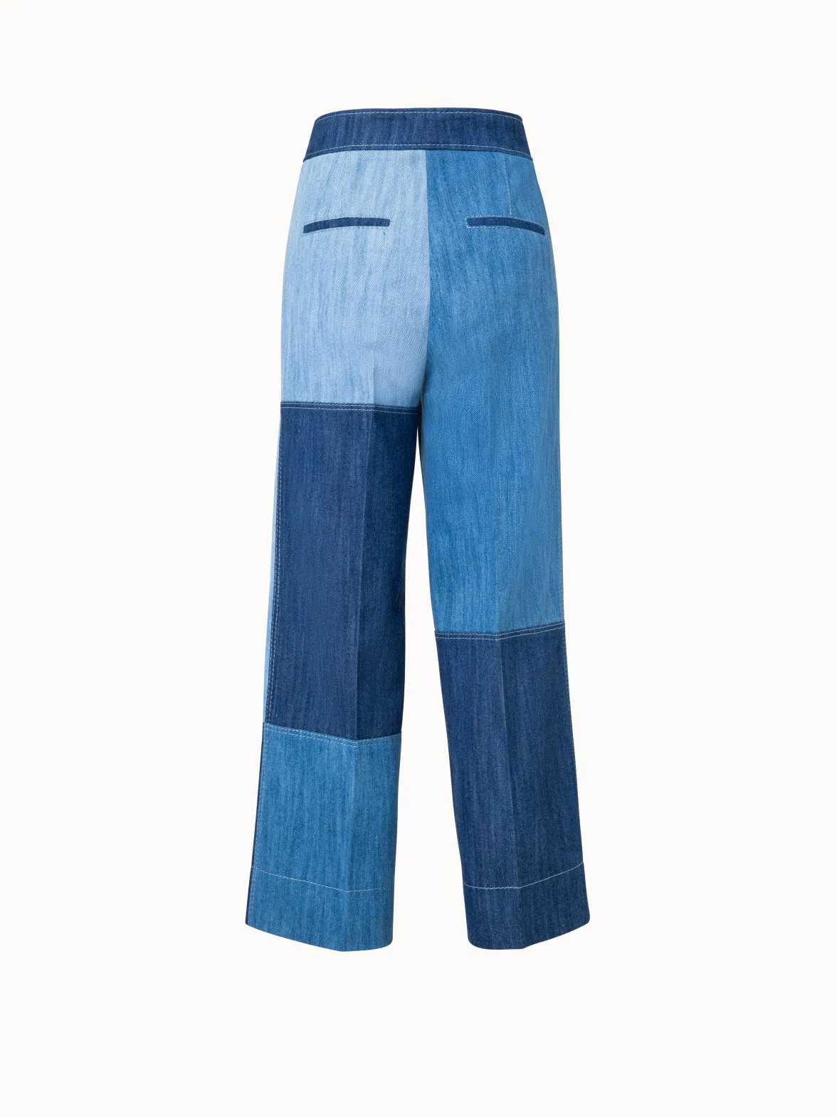 Chieko Weite 7/8 Hose aus Patchwork Denim