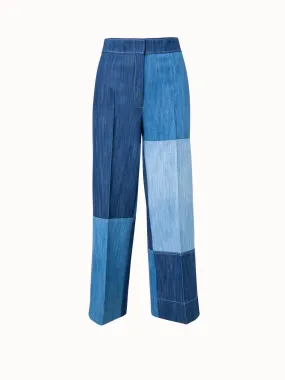 Chieko Weite 7/8 Hose aus Patchwork Denim