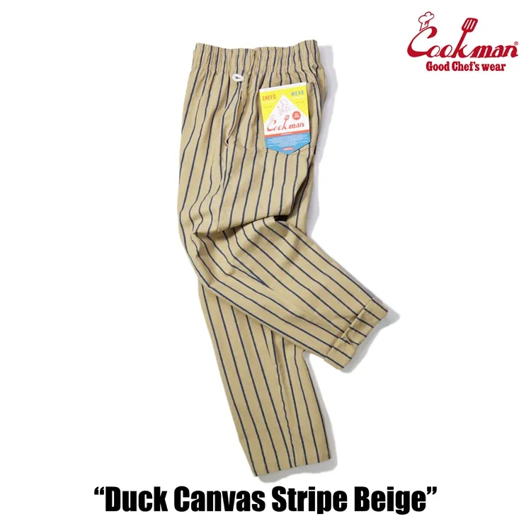 Cookman Chef Pants - Duck Canvas Stripe : Beige