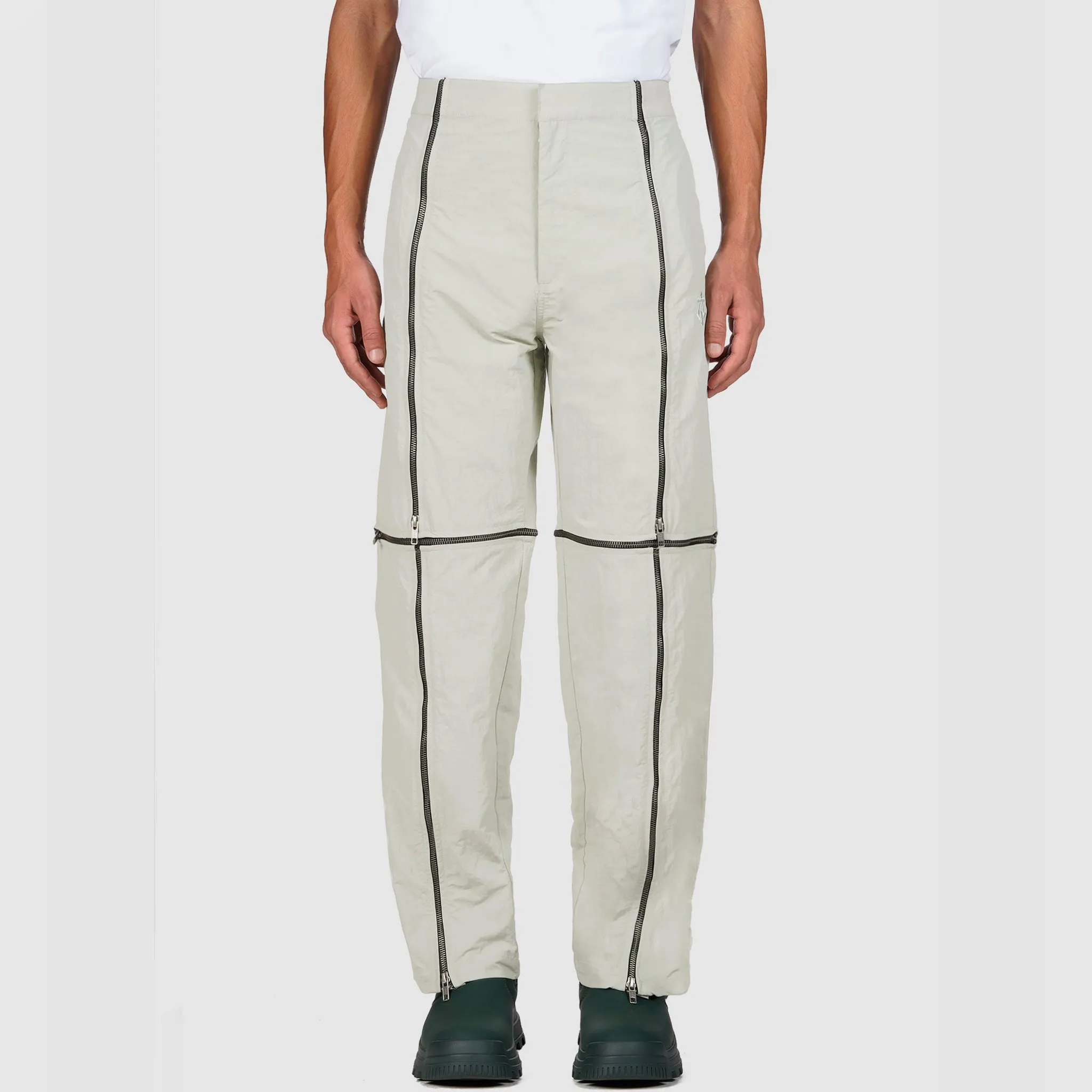 Crushed Nylon Detachable Zip Pants (Sage)