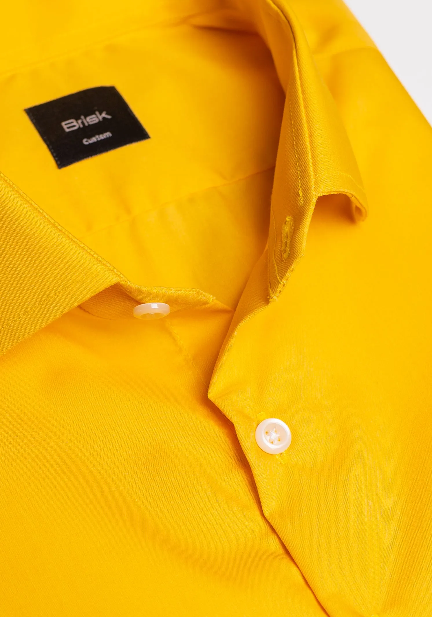 Deep Yellow Poplin Half Sleeves Shirt - Wrinkle Resistant