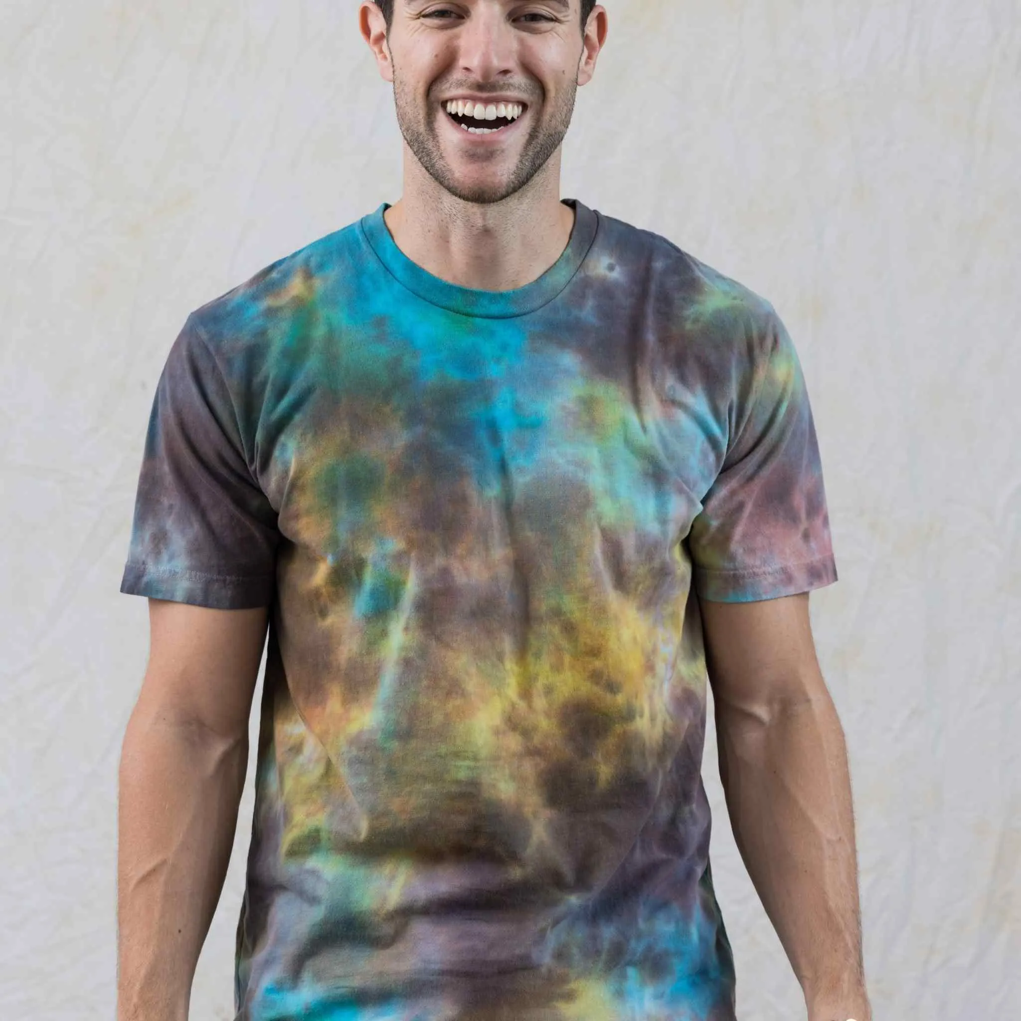 Desert Rust Yellow and Turquoise Tie Dye T-Shirt Unisex Cotton Tee