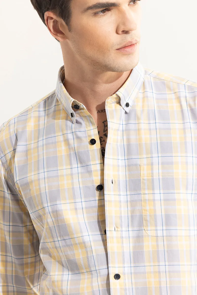 Distinctive Grids Yellow Shirt