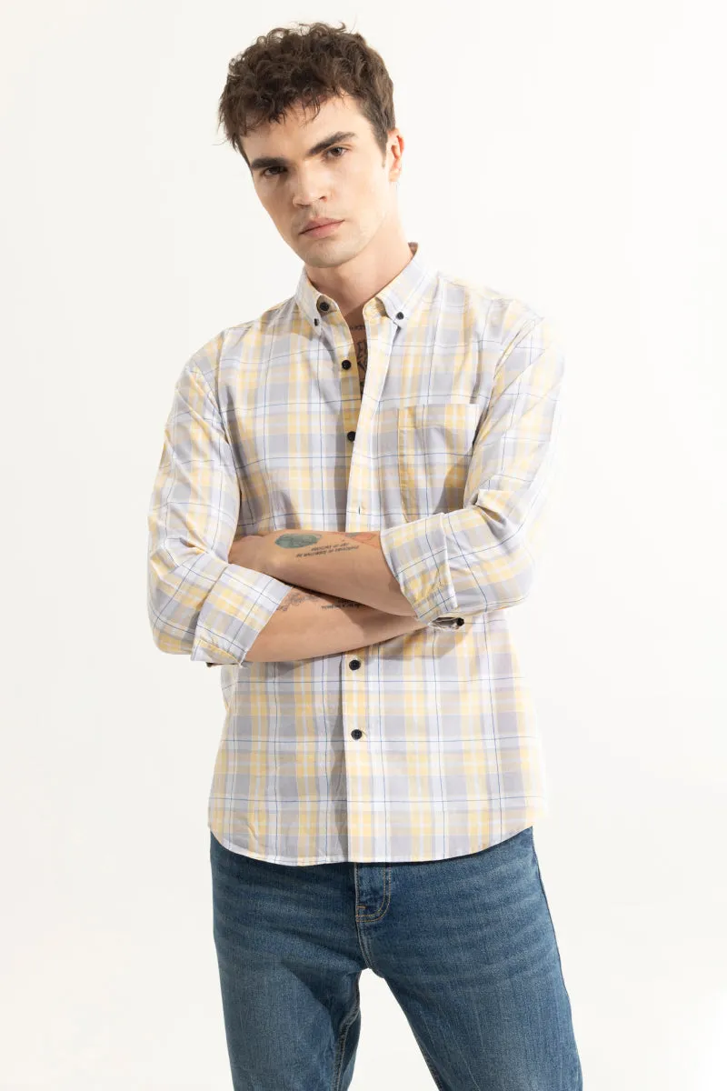 Distinctive Grids Yellow Shirt