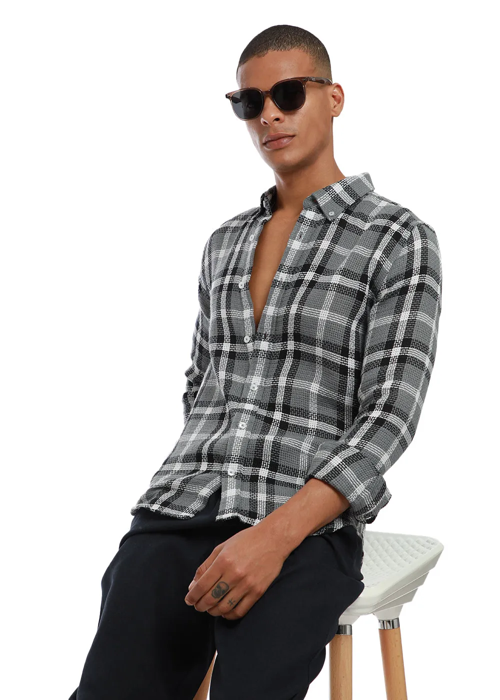 Dulet Gray Check shirt