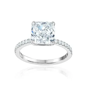 Four Prong Cushion Cut Engagement Ring