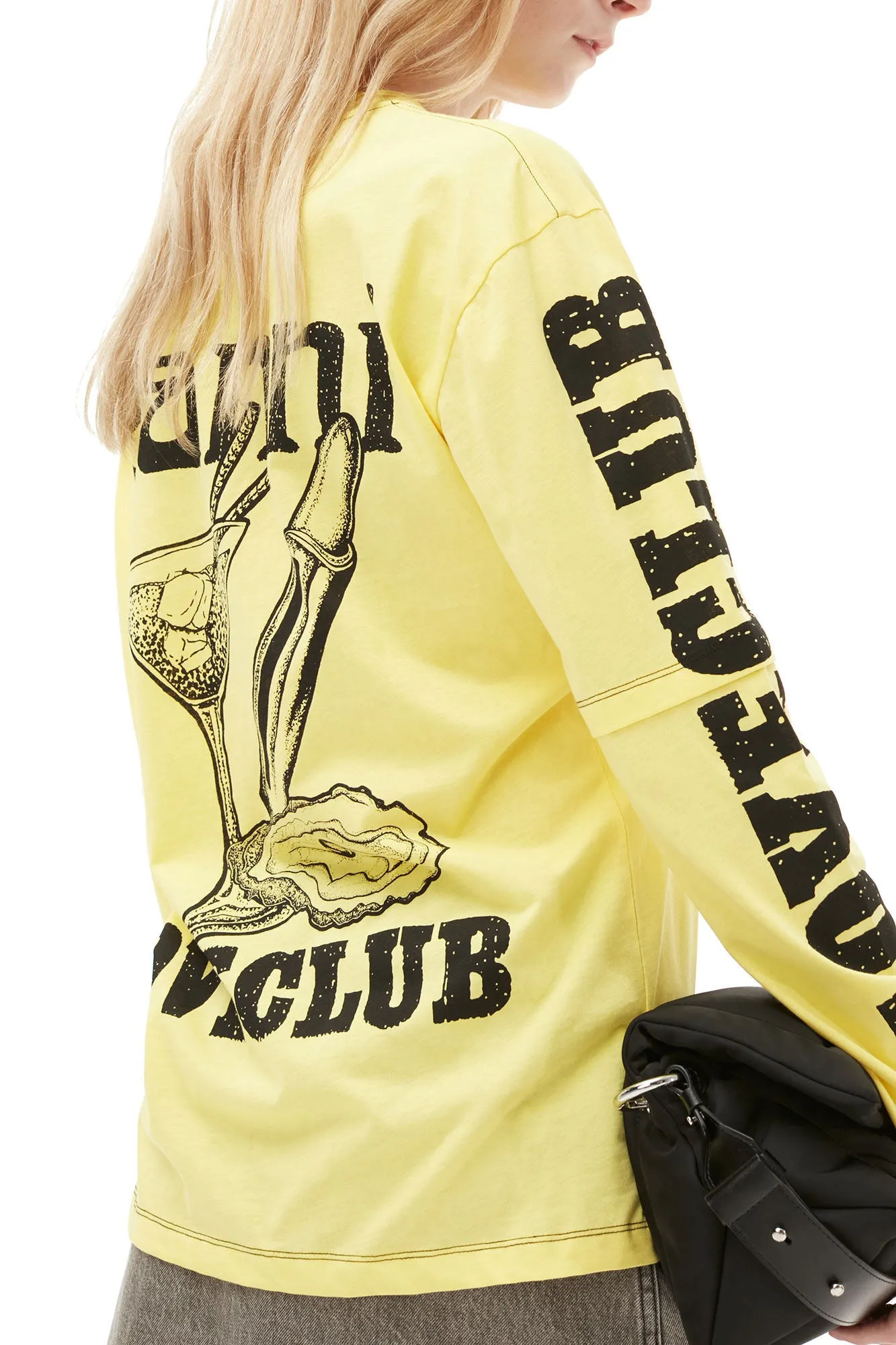 Ganni Layered Long Sleeve T-Shirt 'Yellow'