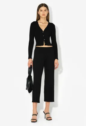 Ginza Rib Cropped Pant / Black