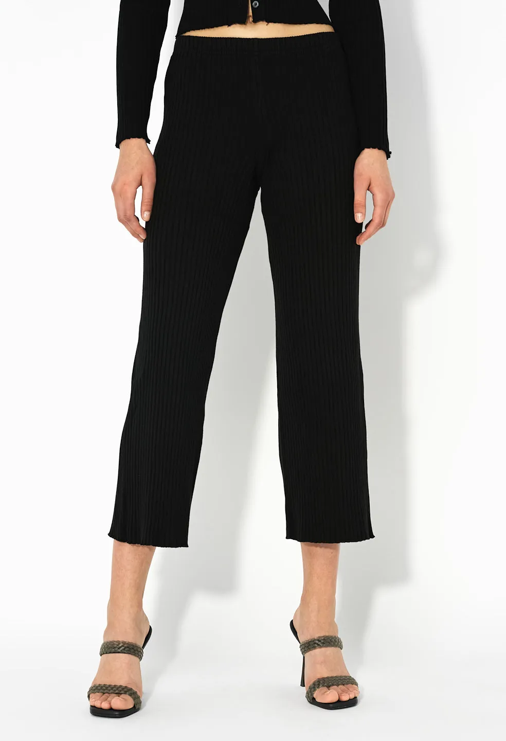 Ginza Rib Cropped Pant / Black