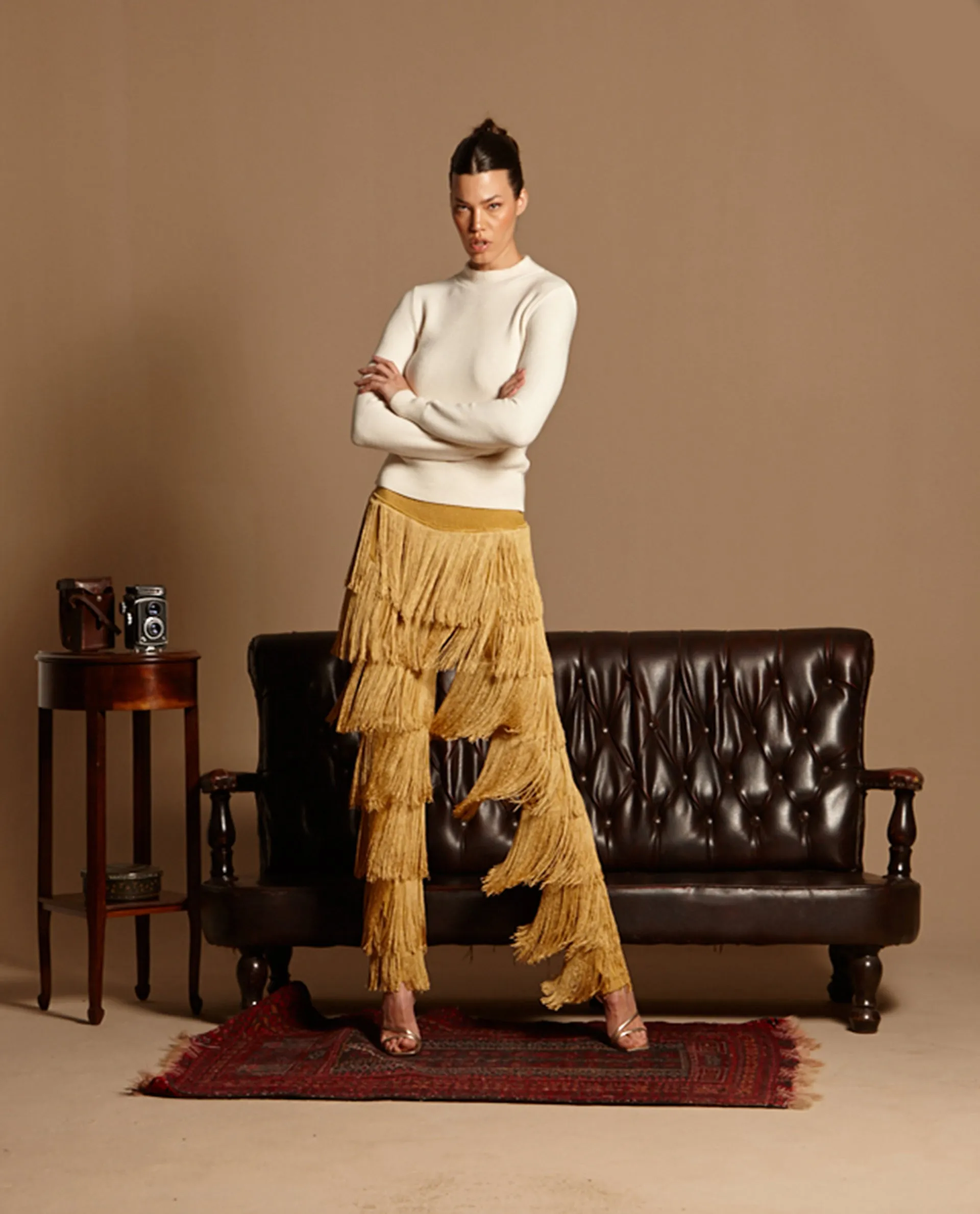 Gold Fringes Pants