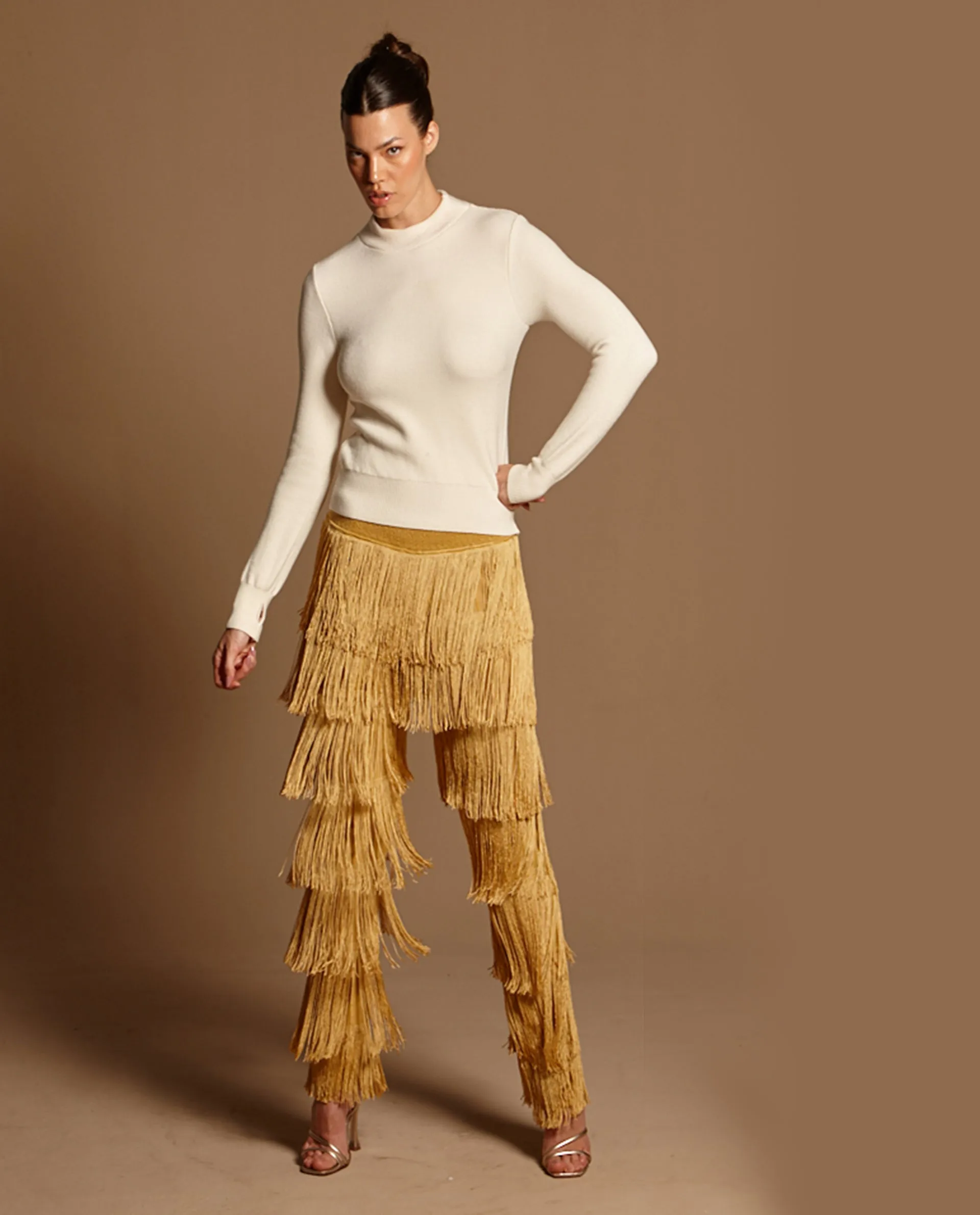 Gold Fringes Pants