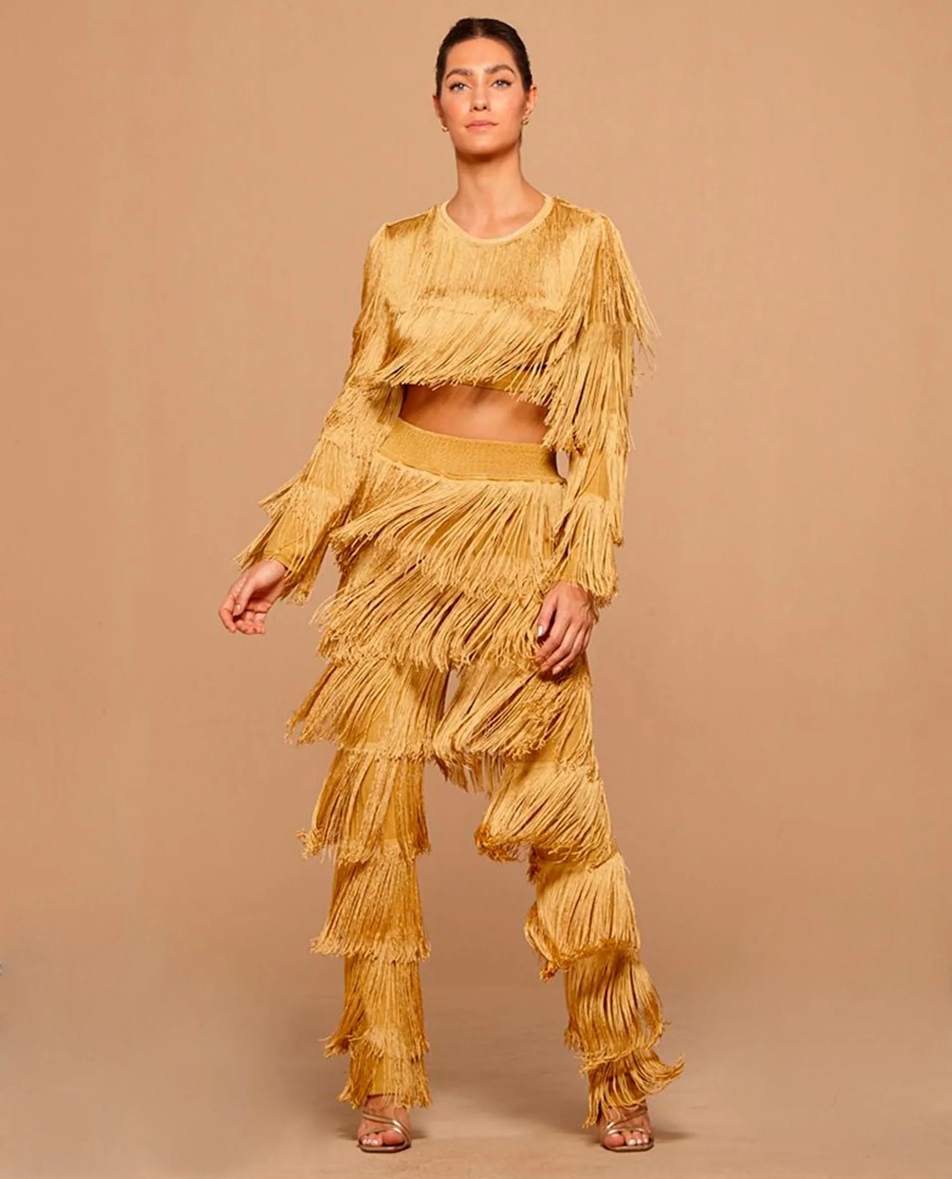 Gold Fringes Pants