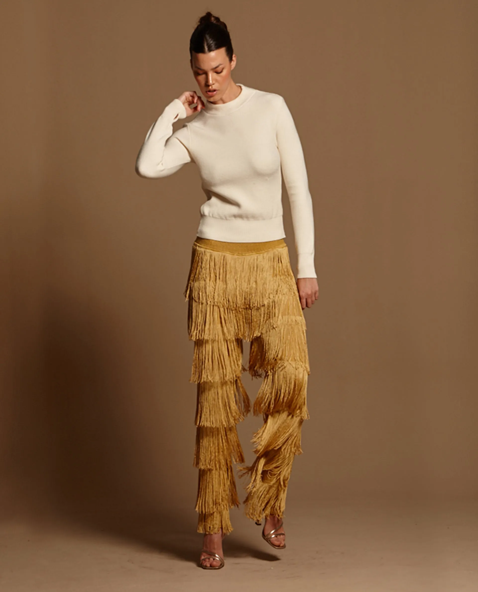 Gold Fringes Pants