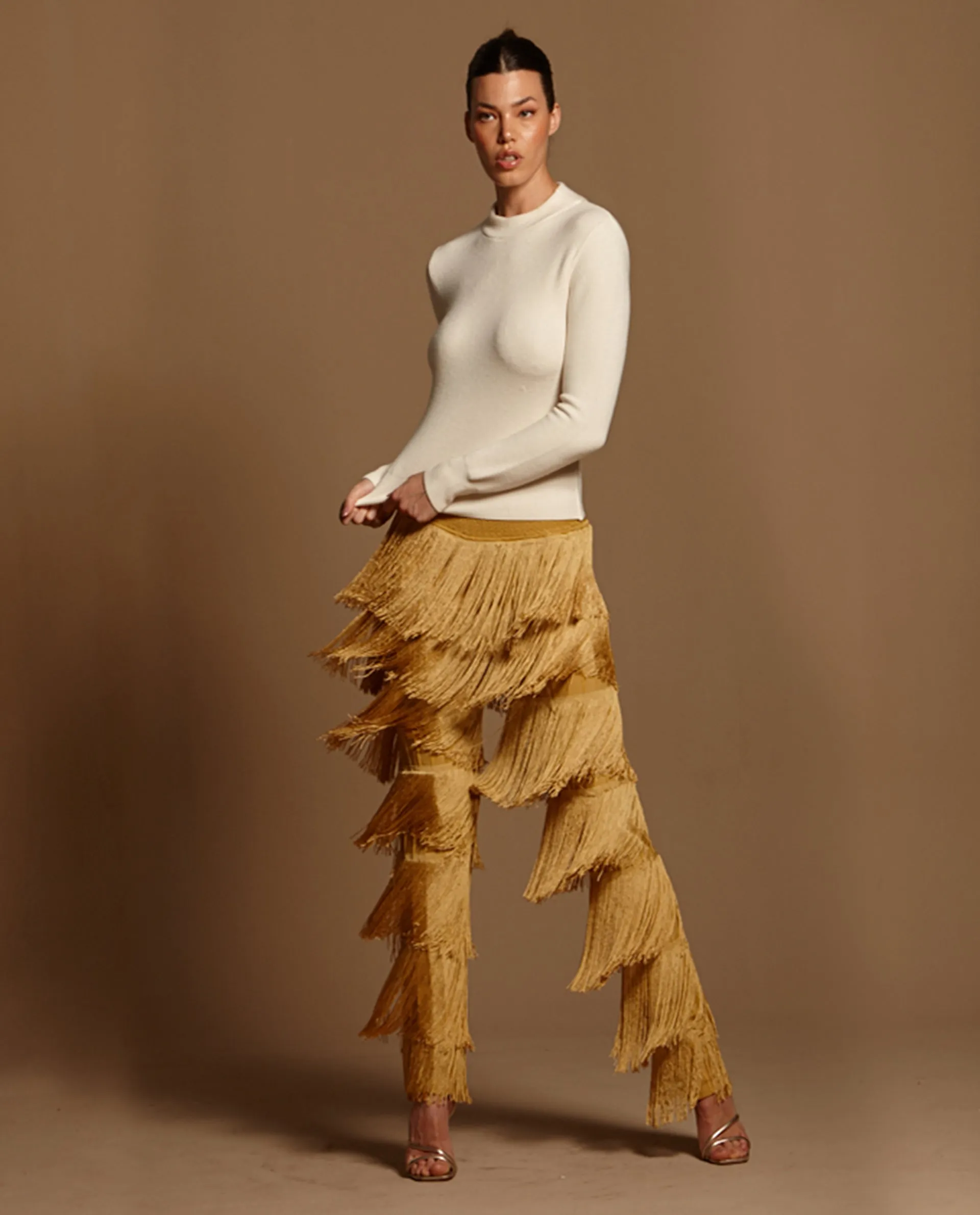 Gold Fringes Pants