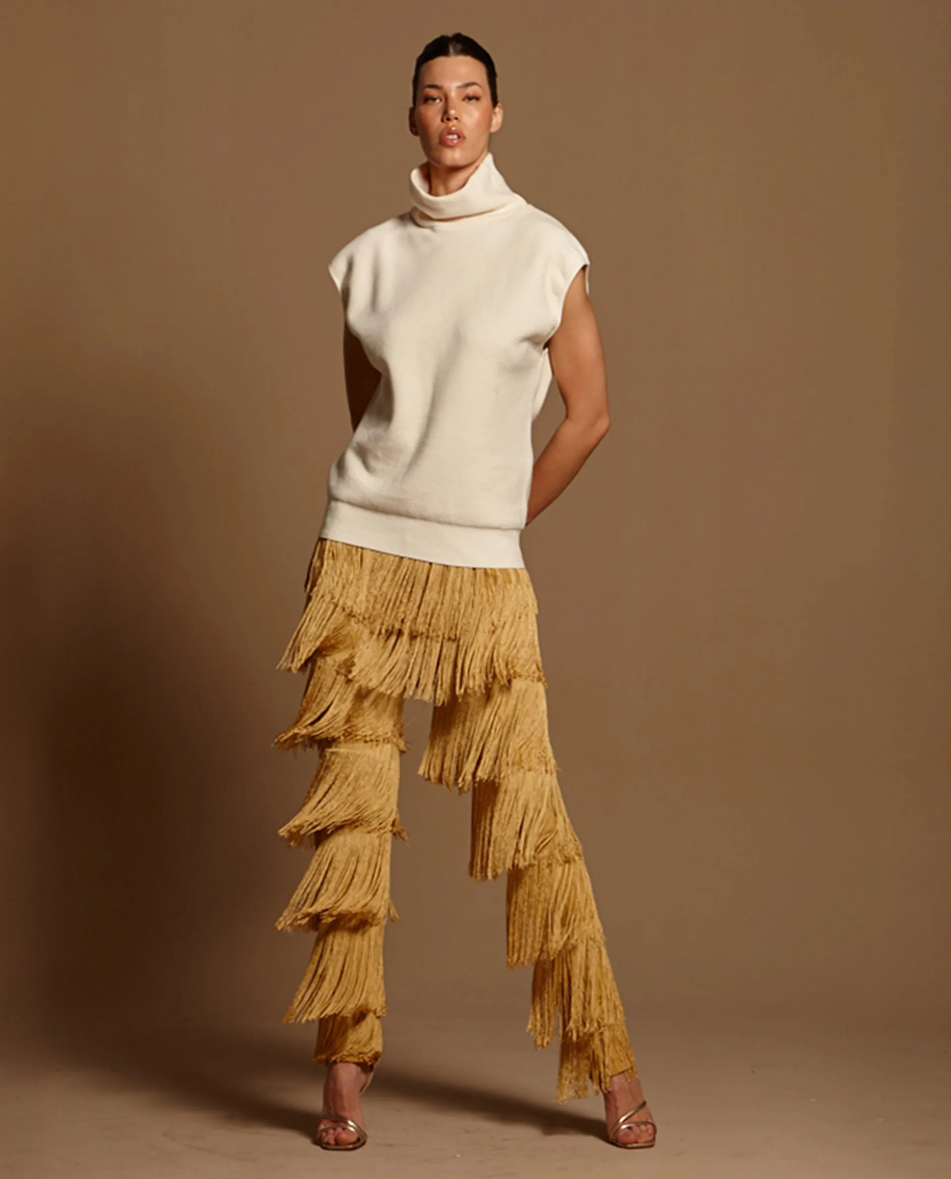 Gold Fringes Pants