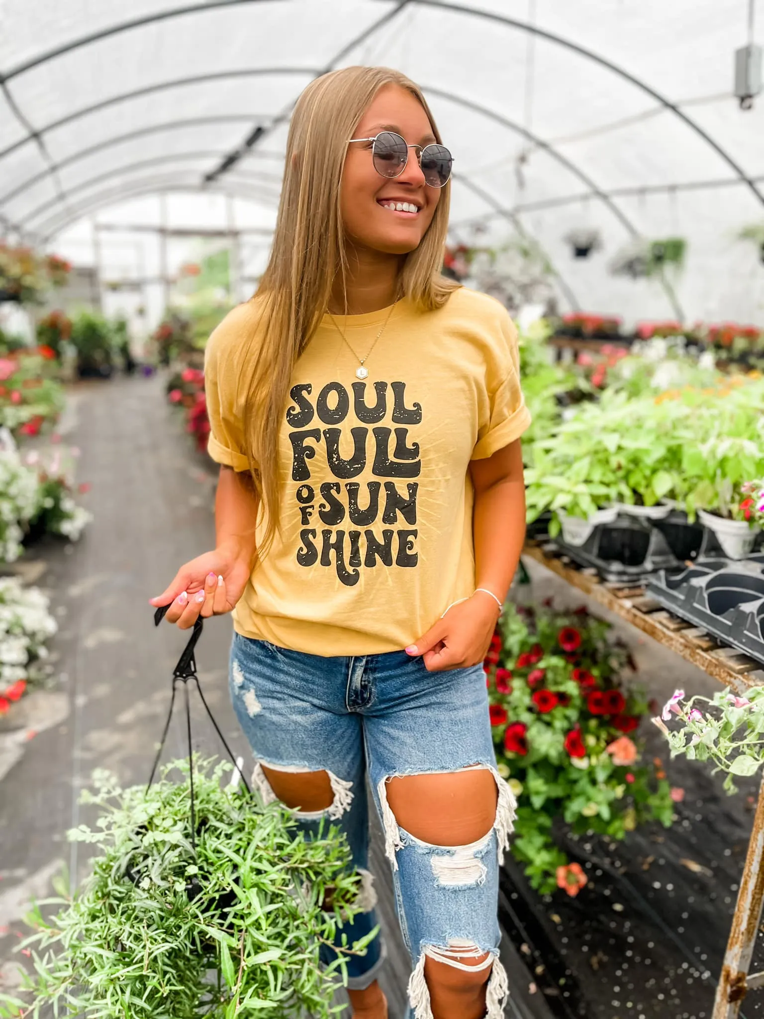 Golden Yellow {SOUL FULL OF SUNSHINE} Golden Yellow Crew Neck Tee