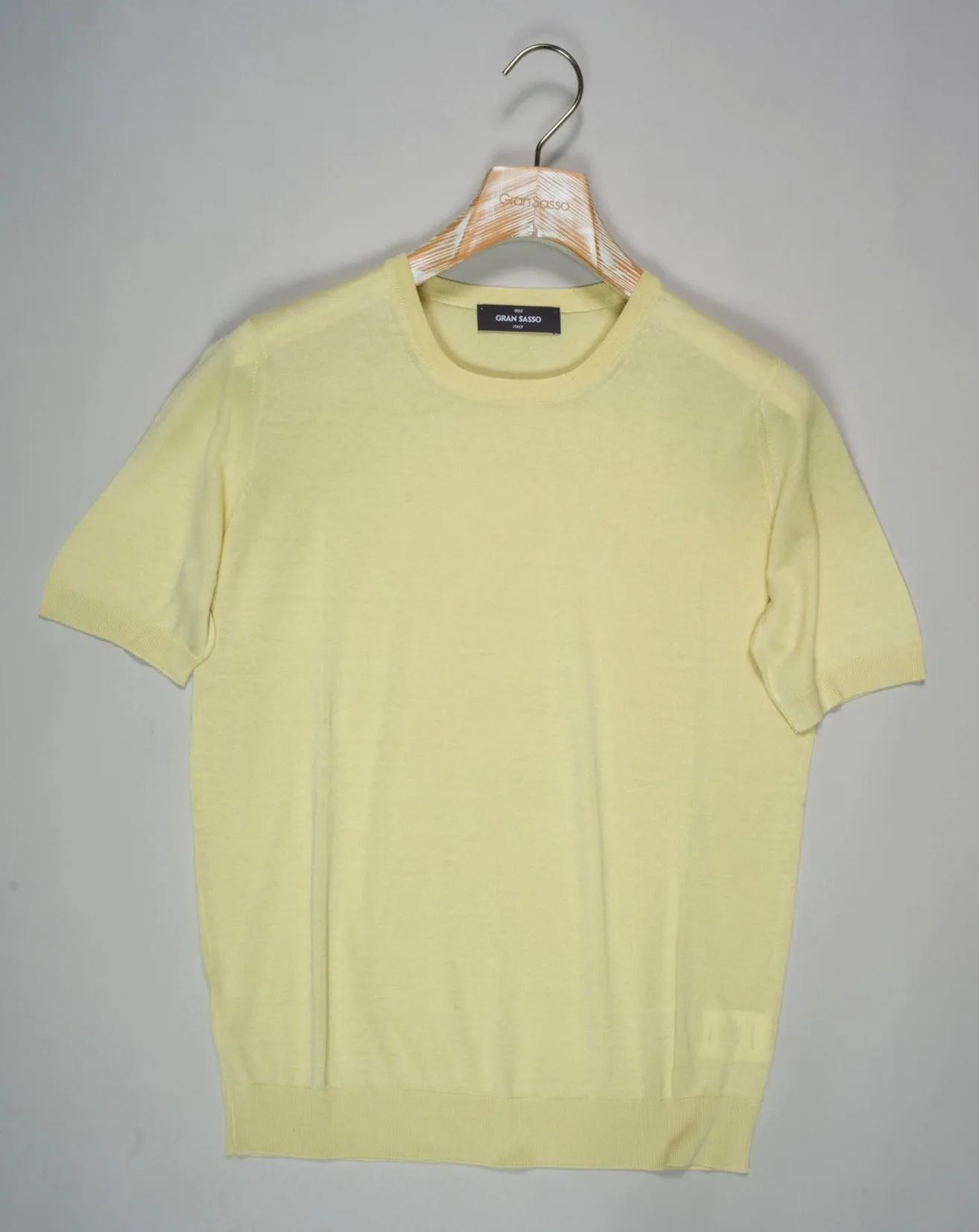 Gran Sasso Knitted Silk T-Shirt / Yellow