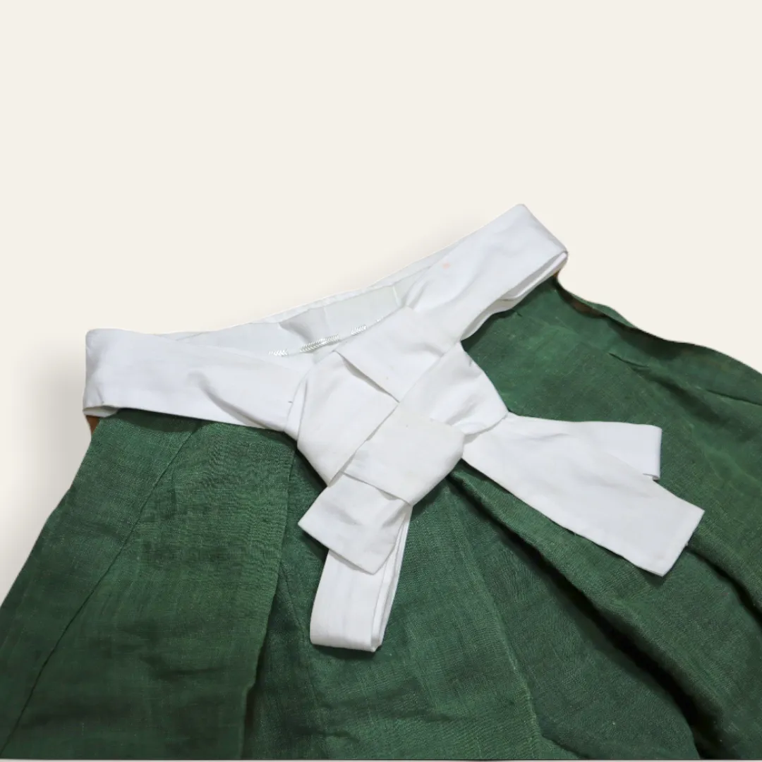 Green Linen Hakama Pants